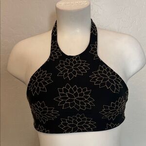 Tori Praver Swimwear Black and Gold Bikini Top
